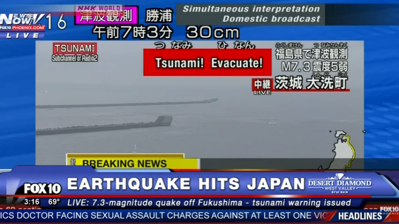 Live  Japan earthquake: 7.3 magnitude quake strikes off Fukushima – tsunami warning issued